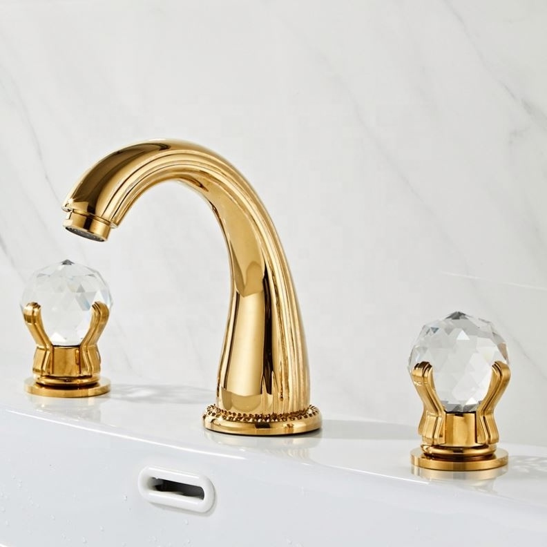 SYT Hot Sell Widespread Crystal Bathroom Vanity Luxury Faucet