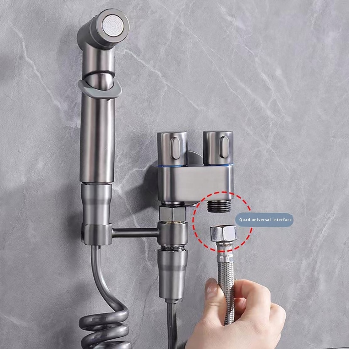 OEM ODM Factory Direct SUS304 Brass Material High Quality Gun Grey Hot And Cold Hand Held Bidet Sprayer