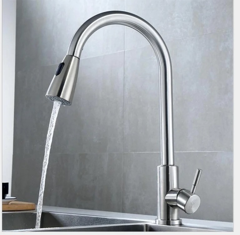 New Wash Kitchen Sink Faucets Mixer Kitchen Bib Taps sus304 Modern Faucet with Pull Down Sprayer Single Handle