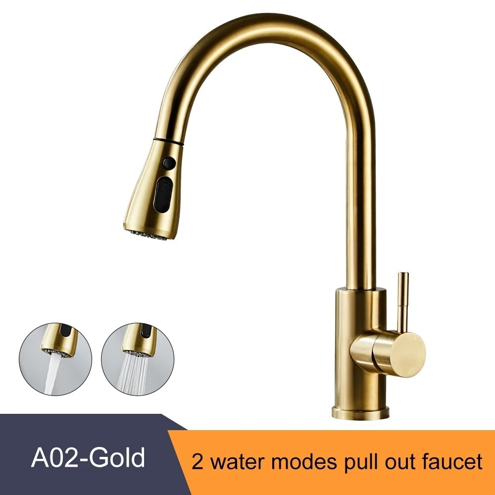 New Wash Kitchen Sink Faucets Mixer Kitchen Bib Taps sus304 Modern Faucet with Pull Down Sprayer Single Handle