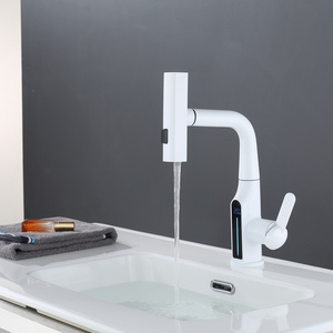 New Design Rainfall Waterfall Tap Hot and Cold Water Kitchen Sink Faucet with Pull Out Spray Mixer Rain Sprayer