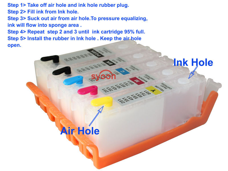 PGI 550 CLI 551 Refillable Ink Cartridge with ARC Chips For Canon PIXMA IP7250 MG6350 MG5450 MX925 MX725 PIXMA MG7150