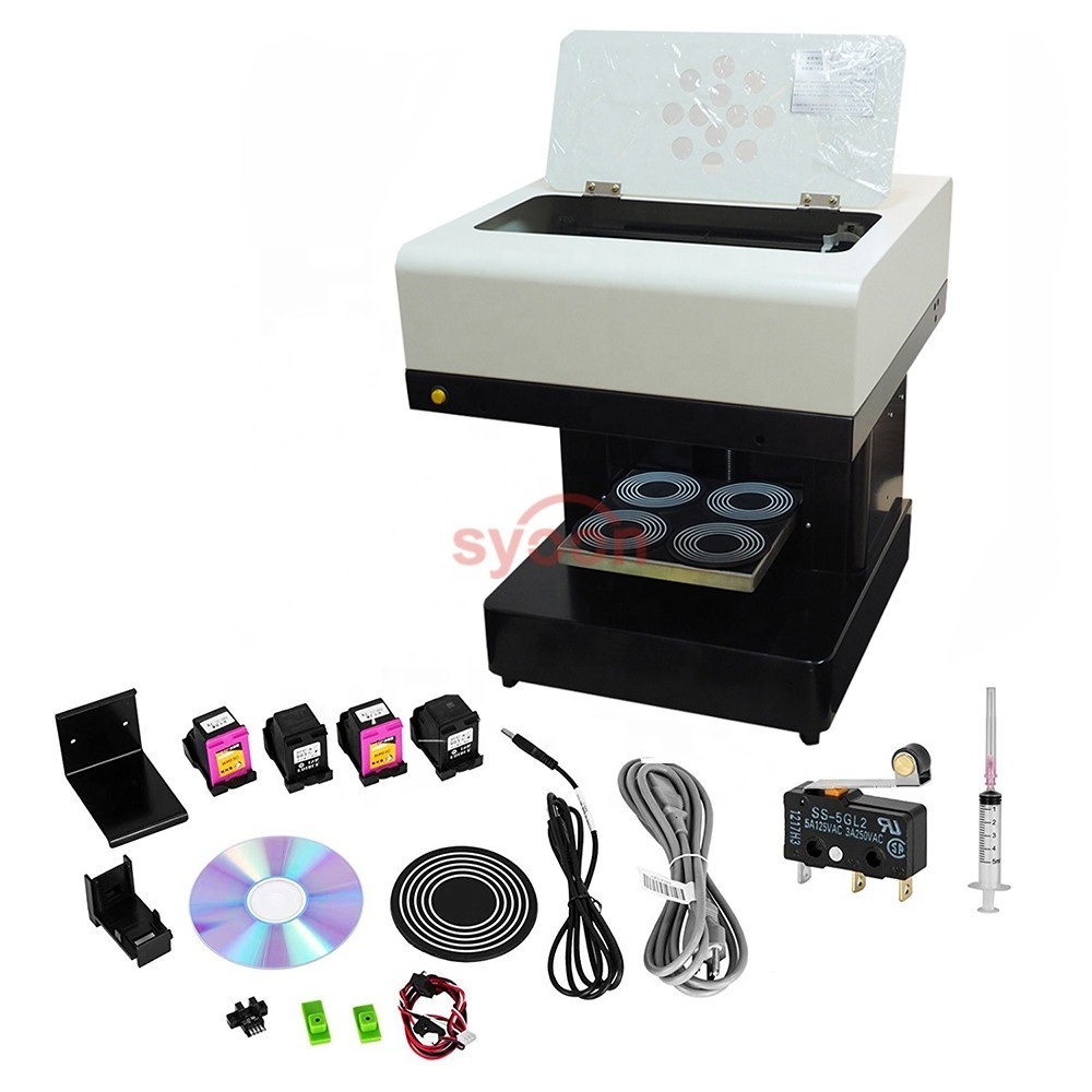 4 cups coffee printer, selfie coffee printer with USB contact edible food printer