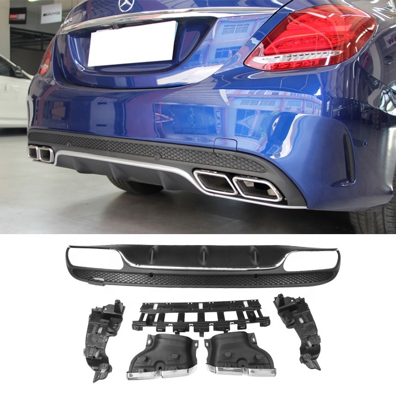 SYPES body kit rear bumper for 2015-2018 Benz c63 bumper c63 diffuser w205 bumper  w205 diffuser kit