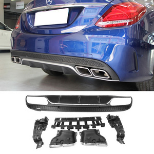 SYPES body kit rear bumper for 2015-2018 Benz c63 bumper c63 diffuser w205 bumper  w205 diffuser kit