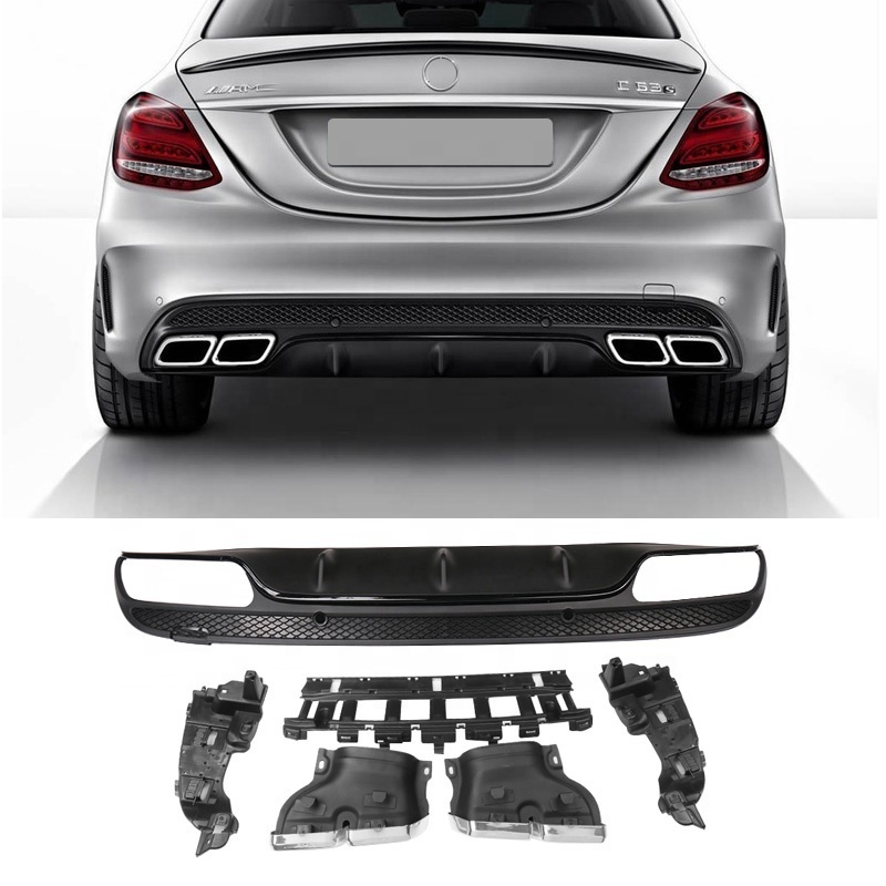 SYPES body kit rear bumper for 2015-2018 Benz c63 bumper c63 diffuser w205 bumper  w205 diffuser kit