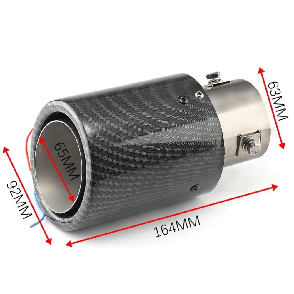 SYPES Universal High Performance Carbon Fiber Led Red Blue Light Fashion Led Exhaust Muffler Tips Exhaust Pipe Tail Tip