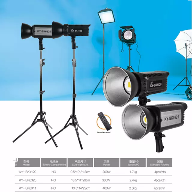 Studio Lighting Equipment 150W/200W/300W COB Photography Lighting Continous Video Light