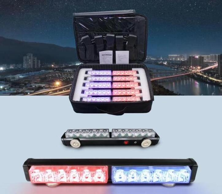 rechargeable magnetic surface mounted red blue LED strobe light