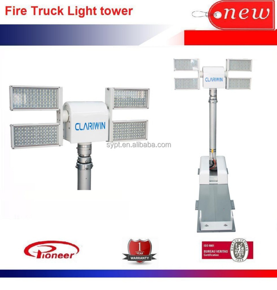 vehicle roof-mounted fold-down light tower