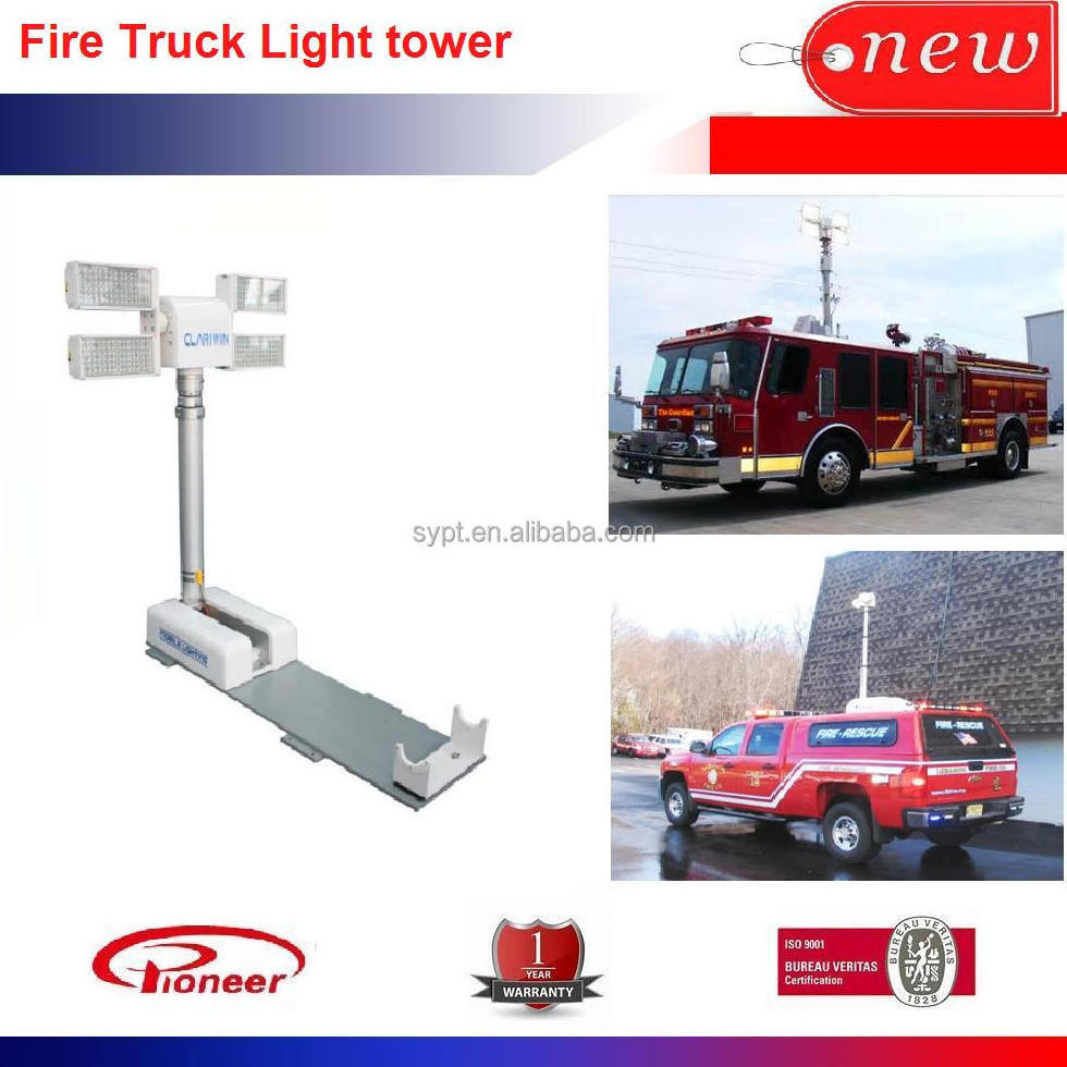 vehicle roof-mounted fold-down light tower