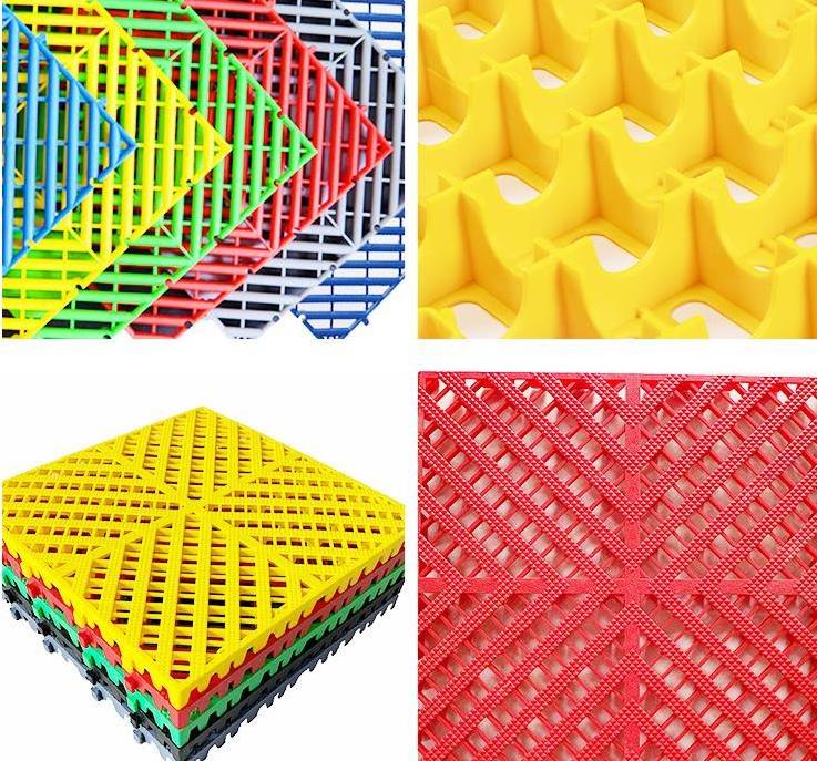 400*400*25mm Plastic Flooring Anti Slip Interlocking Drainage Garage Floor Tiles Rubber