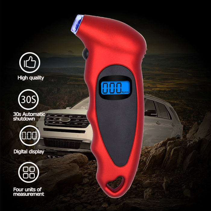 100 PSI Digital Tire Pressure Gauge 4 Settings with Non-Slip Grip and Backlit LCD-Button Cells