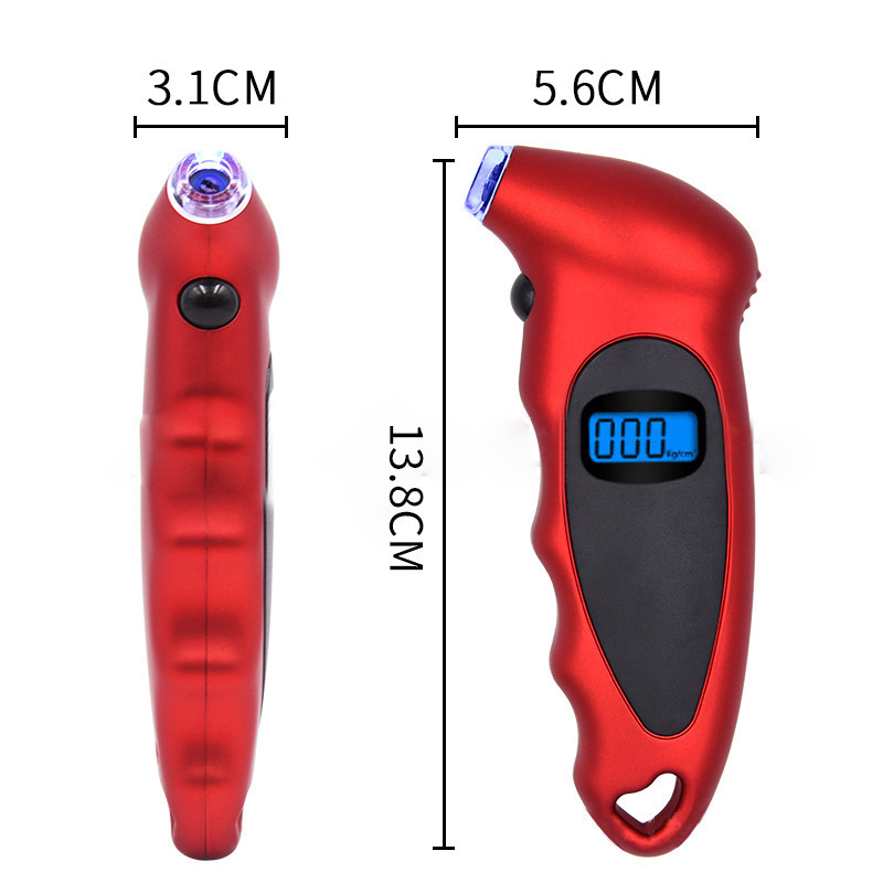 100 PSI Digital Tire Pressure Gauge 4 Settings with Non-Slip Grip and Backlit LCD-Button Cells