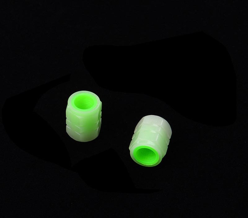 Fluorescent Car Tire Valve Stem Ca ps Glow In The Dark Universal Air Dust Covers Plastic Abs Materia For Car Truck Bike