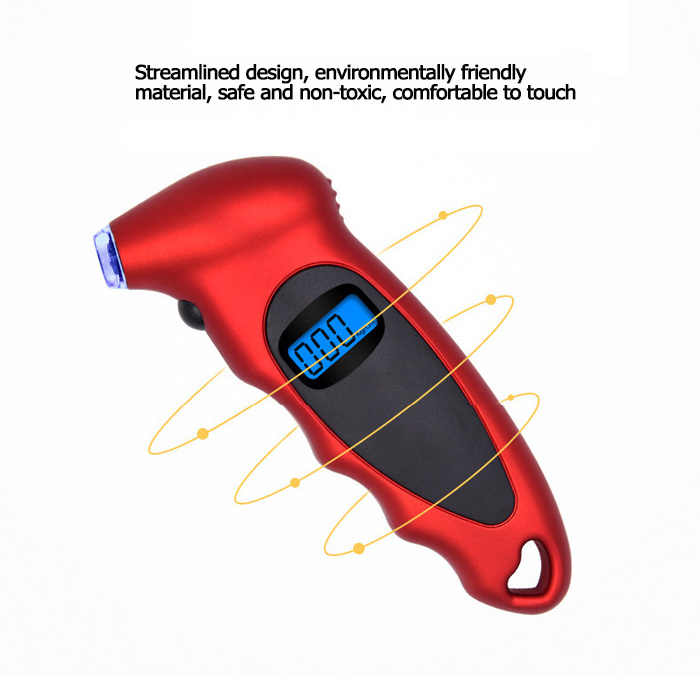 100 PSI Digital Tire Pressure Gauge 4 Settings with Non-Slip Grip and Backlit LCD-Button Cells