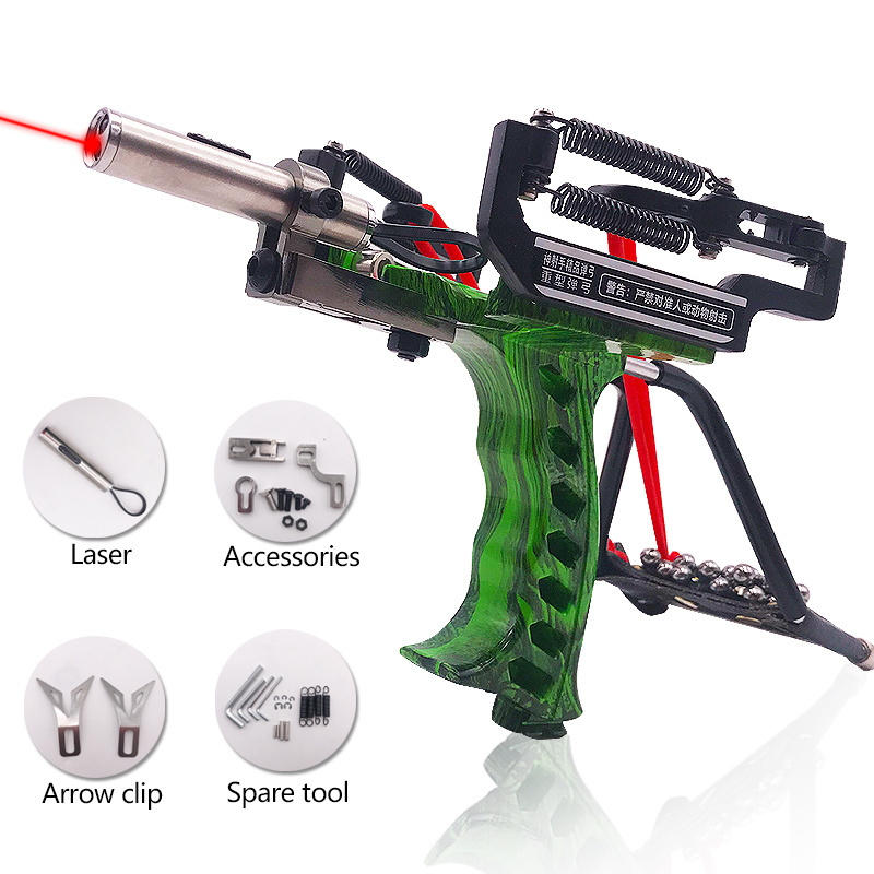 High Quality Powerful Slingshot With Wrist Rest Hunting Fishing Shooting Darts Steel Ball Laser Stainless Steel Catapult Outdoor