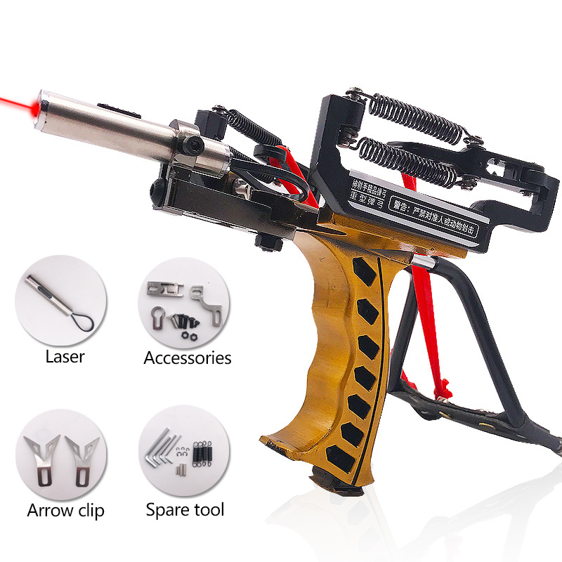 High Quality Powerful Slingshot With Wrist Rest Hunting Fishing Shooting Darts Steel Ball Laser Stainless Steel Catapult Outdoor