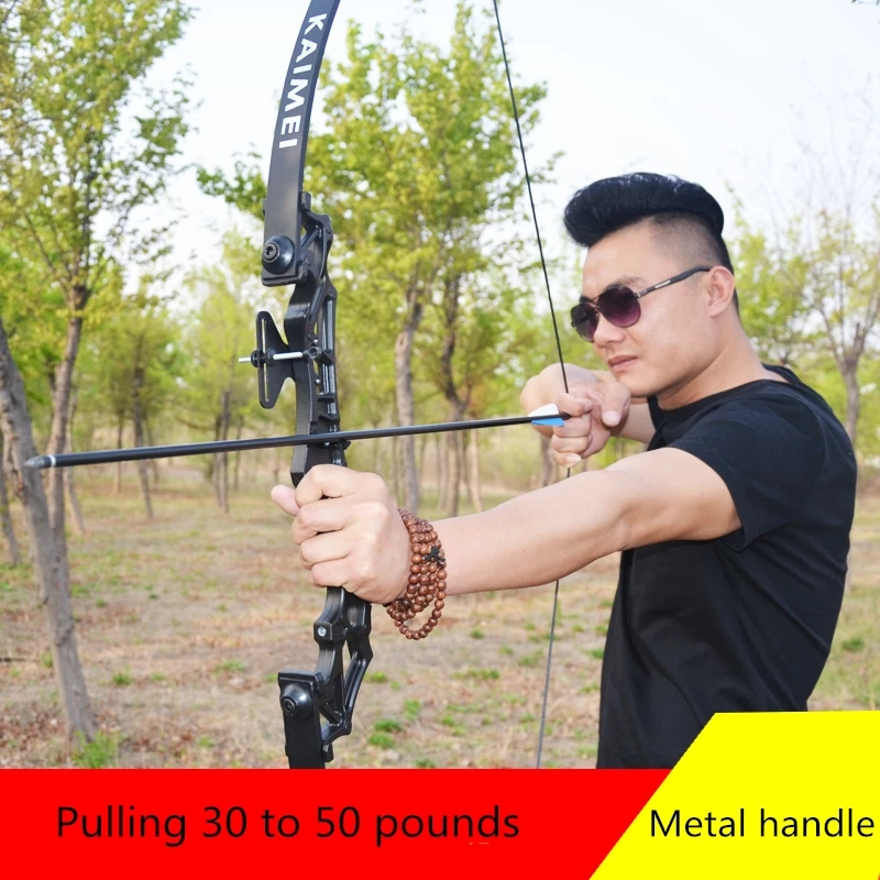 30-50LBS Metal Handle Bow Recurve For Right Handed Archery Bow Shooting Hunting Game Practise Tool  Bow