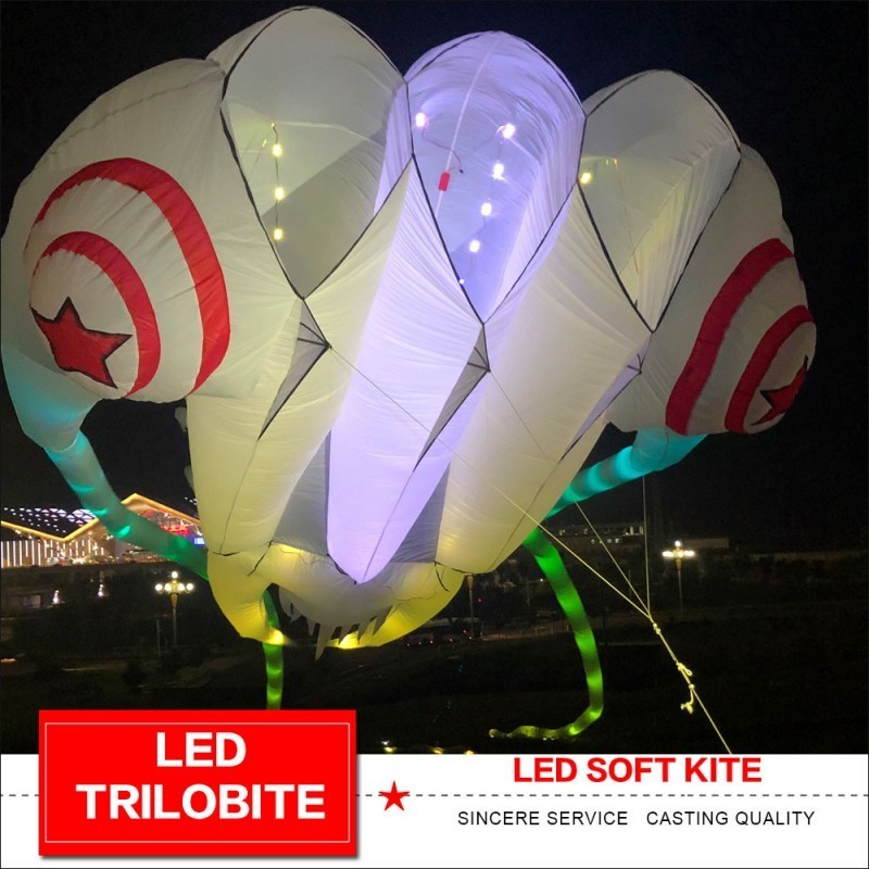 High Quality Exquisite Luminous Trilobite Luminous Kite Large Kite Umbrella Cloth Outdoor Leisure Entertainment