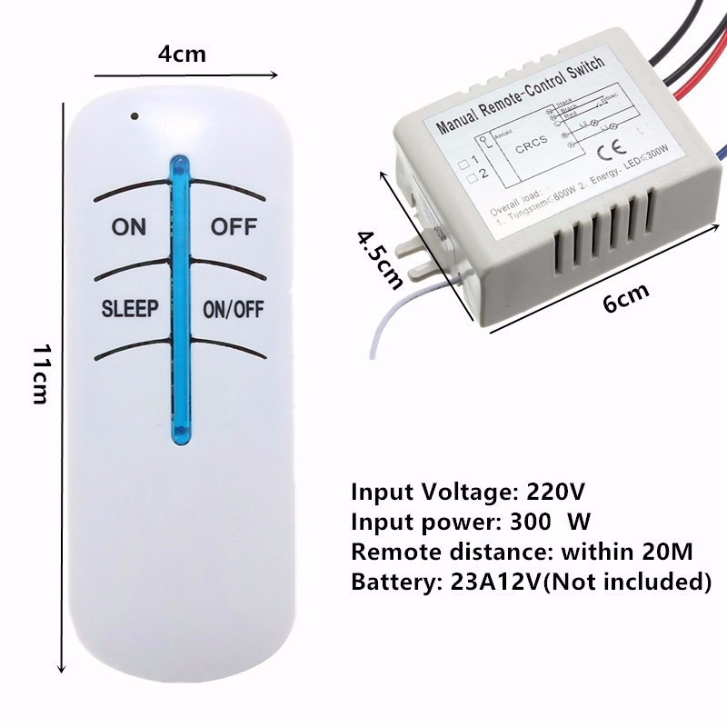 Hot Sale 1 Way Digital RF Remote Control Switch ON/OFF Wireless Kit For Bedroom Light Lamp 300W 220V