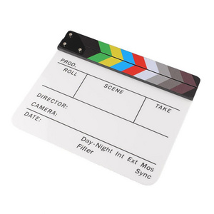 Hot Colorful Clapperboard Acrylic Movie Action Slate Clap Clapper Board Handmade Photo Studio Accessories