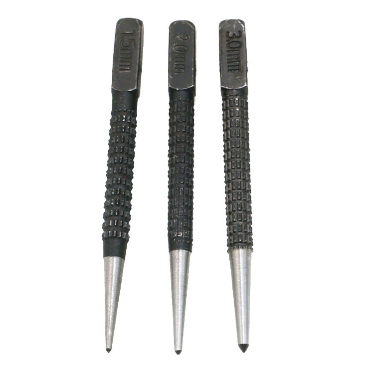 3pcs Non Slip Center Punch Set Alloy Steel 3/32