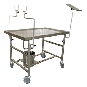 Stainless steel autopsy mortuary operating table morgue equipments small dissecting table