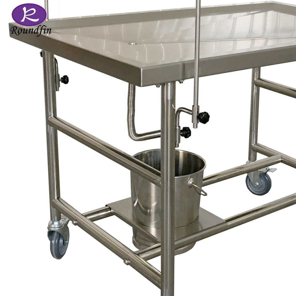 Stainless steel autopsy mortuary operating table morgue equipments small dissecting table