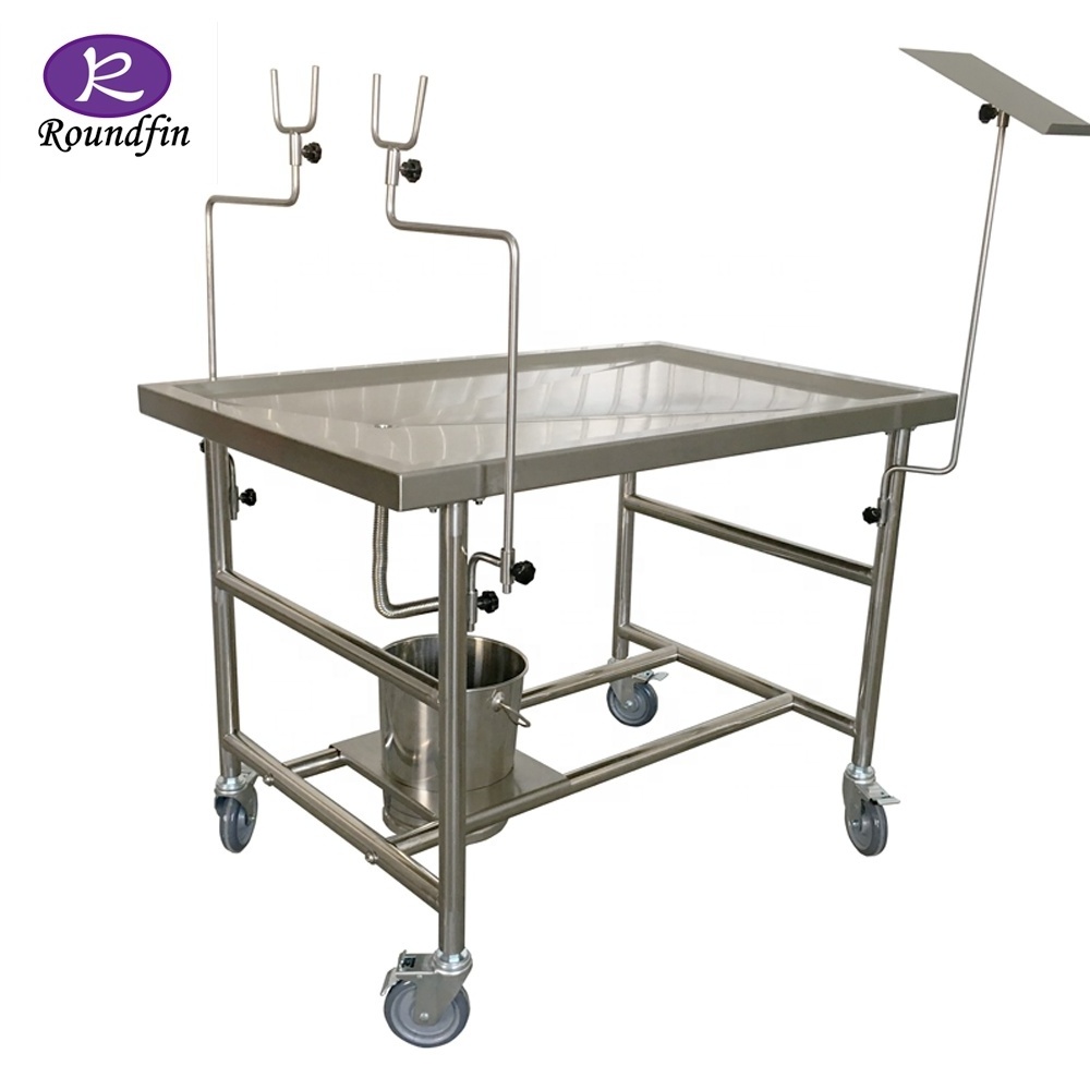 Stainless steel autopsy mortuary operating table morgue equipments small dissecting table