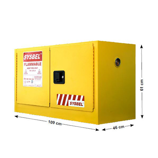 SYSBEL FM Certificate 45 Gallon Safety Storage Cabinet for Flammables Flammable Storage Safety Cabinet