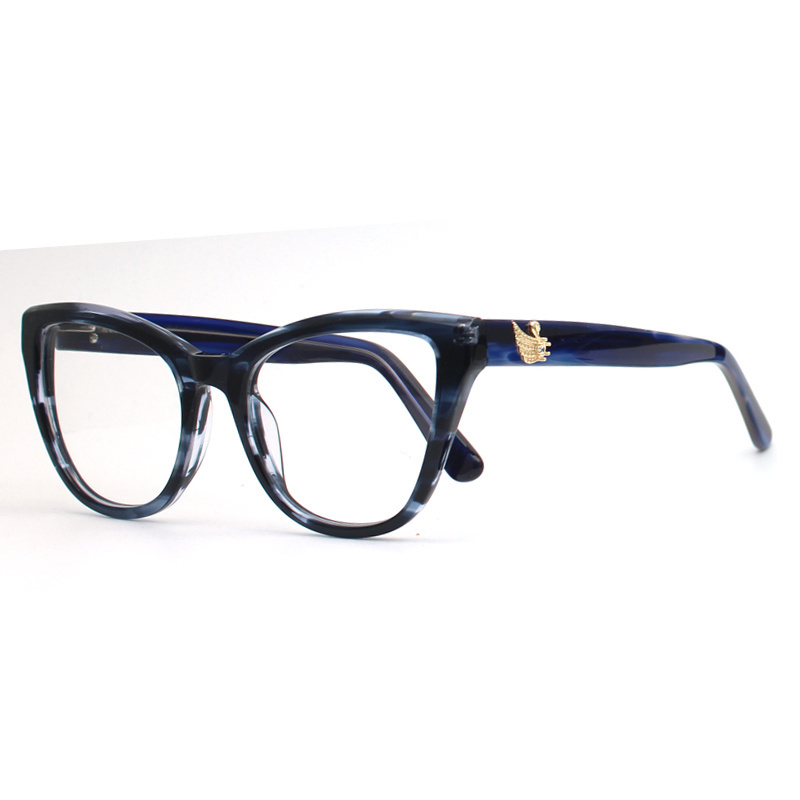 Italian eyewear brand acetate frame with swan diamond accessories women fashion glasses