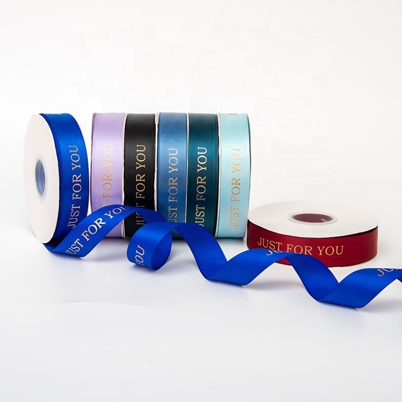 Custom Ribbon with Logo Printed for Jewelry Box Packaging Polyester Satin Ribbon with Personalized Logo