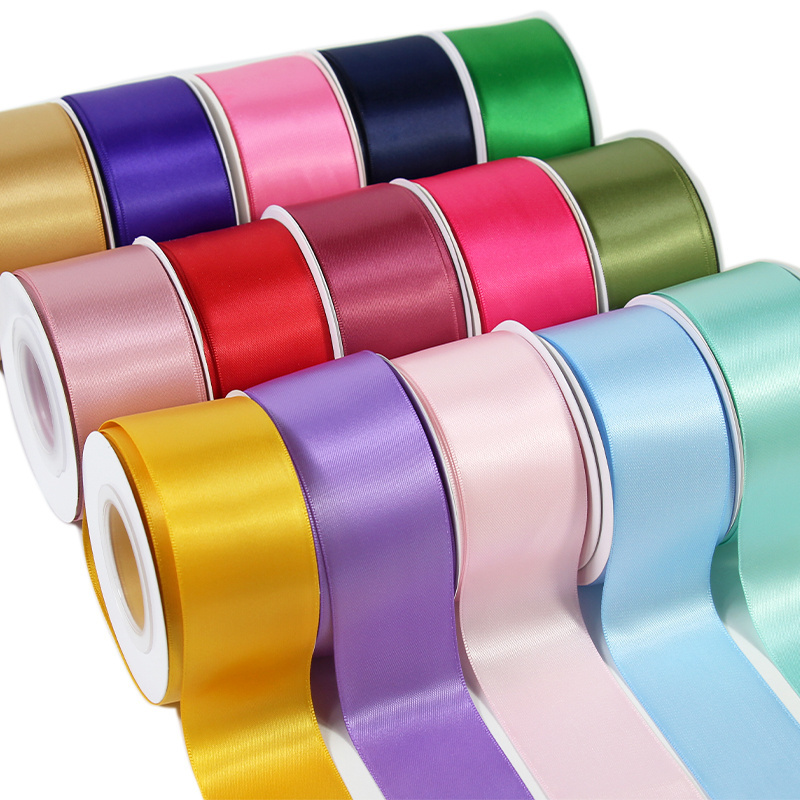 Wholesale Large Stock 196 Color 19 Size High Quality 4cm 1.5 Inch Satin Ribbon 38mm Single Side Double Face Satin Ribbon