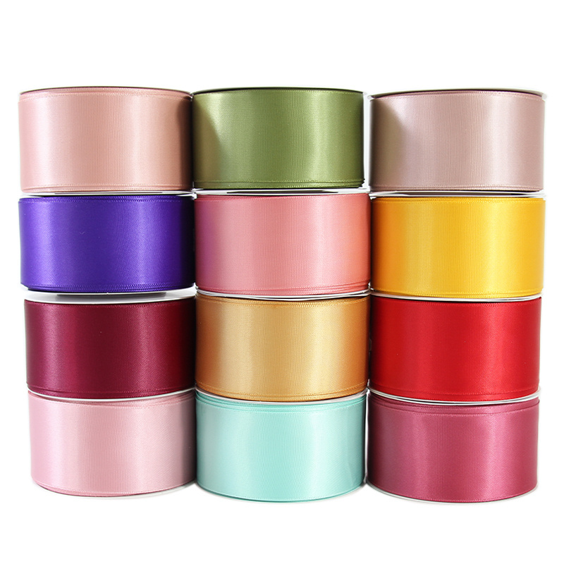 Wholesale Large Stock 196 Color 19 Size High Quality 4cm 1.5 Inch Satin Ribbon 38mm Single Side Double Face Satin Ribbon