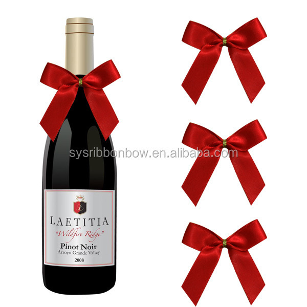 Wholesale Factory custom manufacture various Holiday wine bottle neck ribbon bows