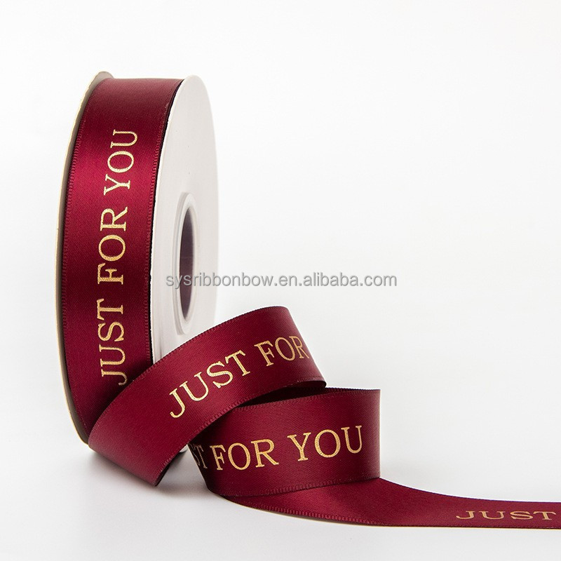 Custom Ribbon with Logo Printed for Jewelry Box Packaging Polyester Satin Ribbon with Personalized Logo