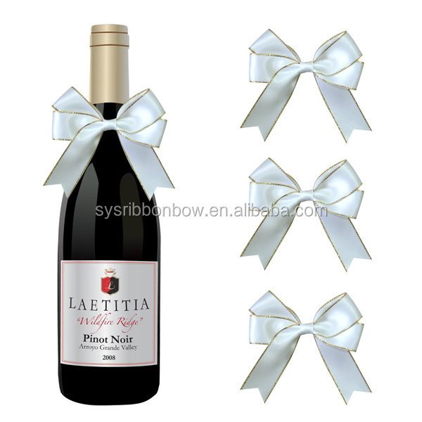 Wholesale Factory custom manufacture various Holiday wine bottle neck ribbon bows