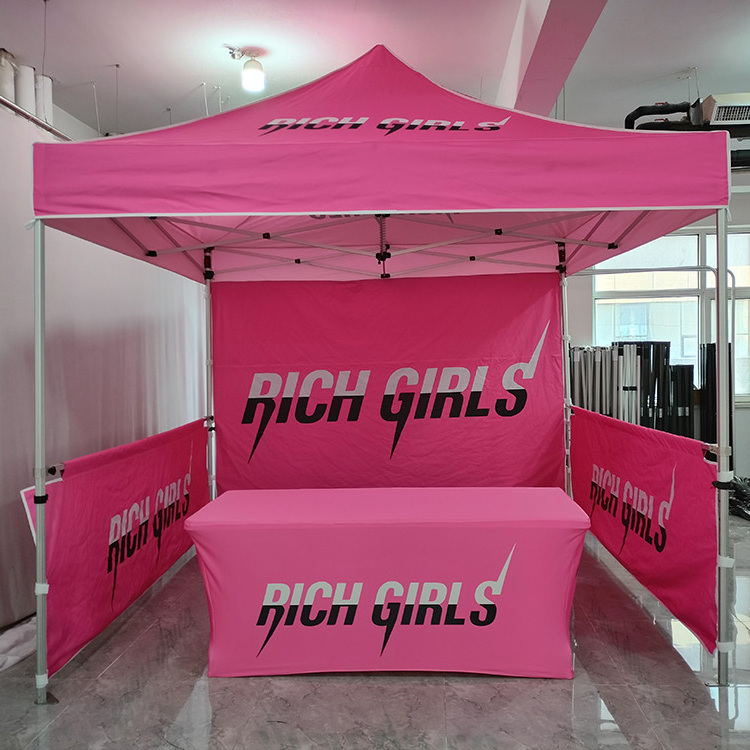 Custom made logo print trade show tent Outdoor folding Promotion Canopy pink pop up tent with logo