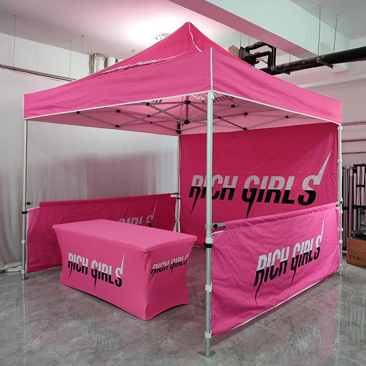 Custom made logo print trade show tent Outdoor folding Promotion Canopy pink pop up tent with logo