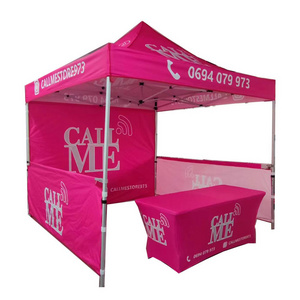 Custom made logo print trade show tent Outdoor folding Promotion Canopy pink pop up tent with logo