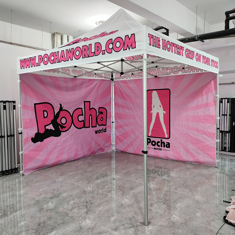 Custom made logo print trade show tent Outdoor folding Promotion Canopy pink pop up tent with logo