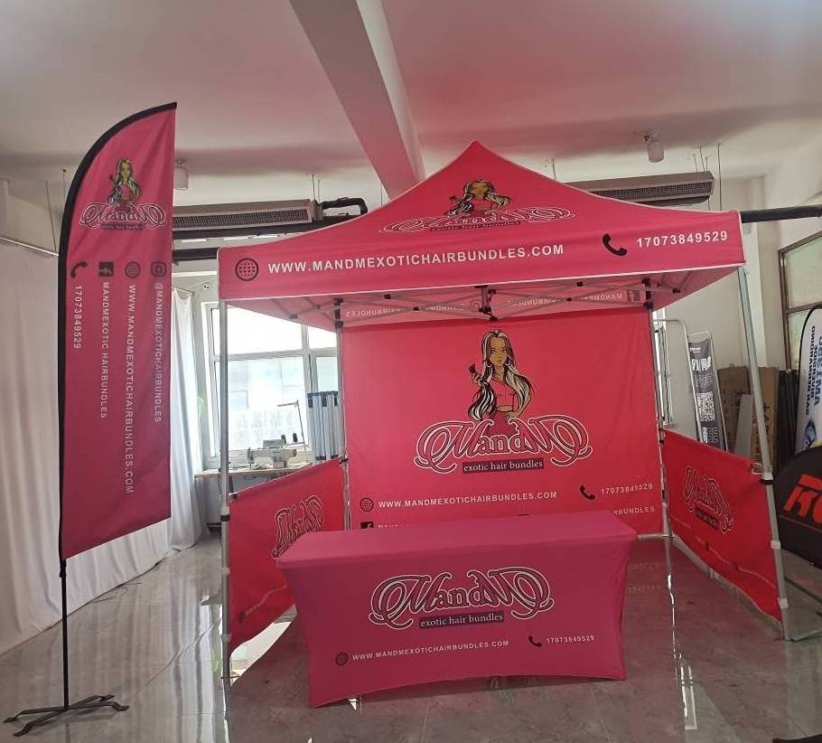 China Pink EZ Pop Up Tent Canopy 10x10 With Sidewalls Kit, Gazebo Tent For trade show advertising event