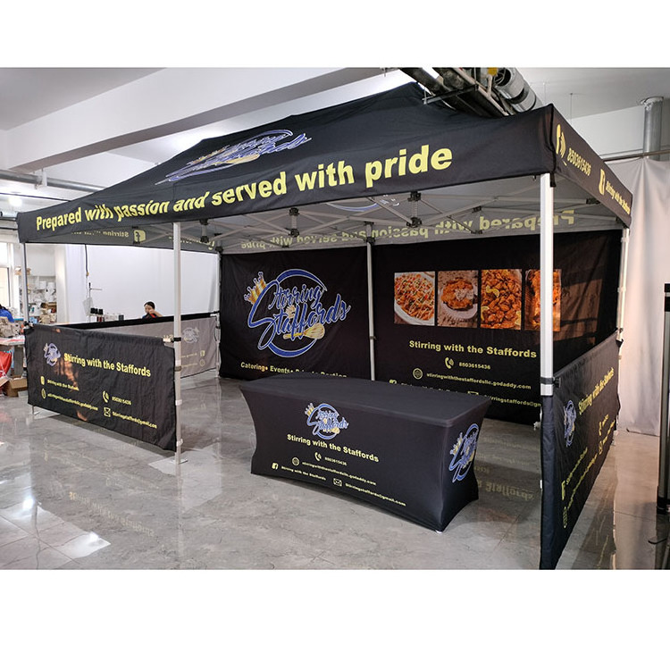 Sunshine custom logo barbecue pizza hamburg food market outdoor 10x20 canopy tent heavy duty trade show canopy tent