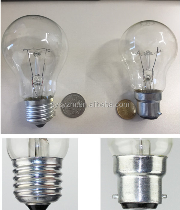 Wholesale e27 b22 base 220v 200w 100w incandescent light bulbs