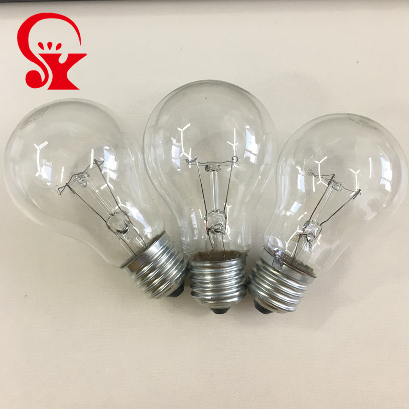 110V Iron base incandescent light bulbs 220V 60W E27 Glass Clear bulb General Lighting Service