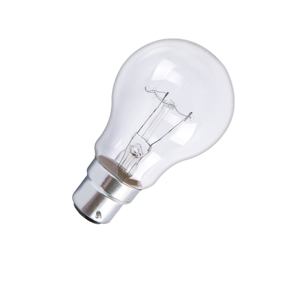 Pin type clear bulb 55mm 60W 75W 100W incandescent bulb