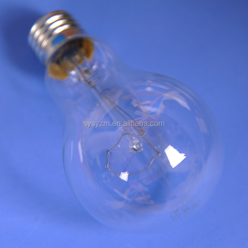 Home Using Factory Direct Selling Warm Yellow color A55 110v 220v 75w 100w E27 Glass Shell Clear Luminaire Incandescent  Bulb