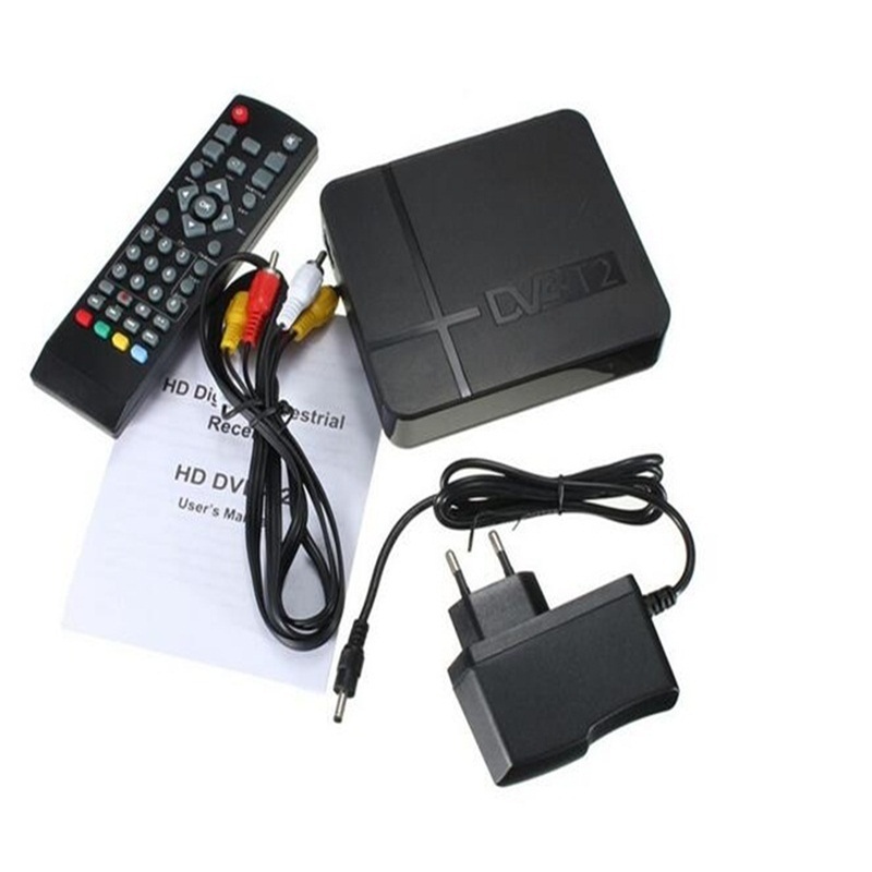 HD 1080P USB 2.0 MPEG4 H.264 AV IR Tuner Mini DVB T2 Digital Terrestrial Receiver/Mini Set Top Box For RUSSIA/Europe/THAILAND