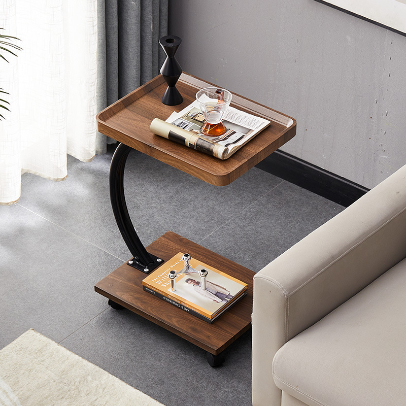 Movable Balcony Coffee Sofa Side Table Side Cabinet Corner Table Simple Living Room Bedroom Table with Wheels